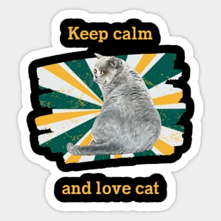 Cat t shirt - Keep calm and love cat Sticker